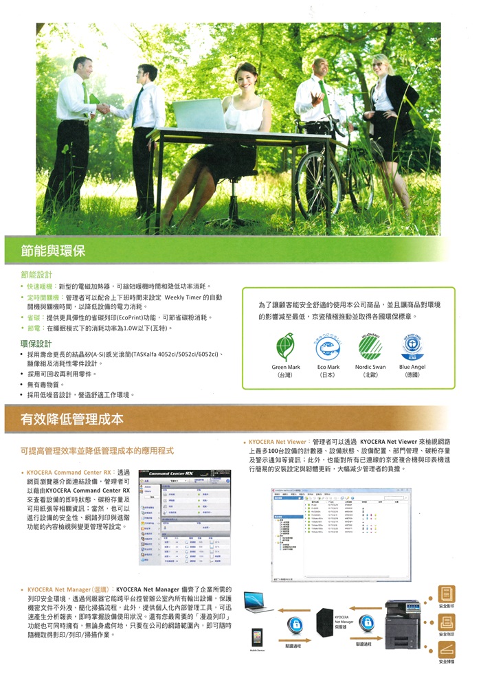 Kyocera TASKalfa 5052ci   彩色數位複合機 彩色影印 網路列印 彩色掃描 (傳真 PC-FAX)