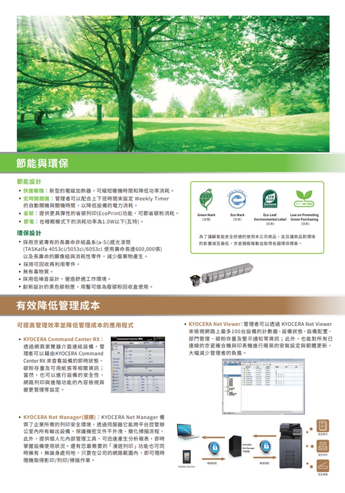 Kyocera TASKalfa 2553ci   彩色數位複合機 彩色影印 網路列印 彩色掃描 (傳真 PC-FAX)