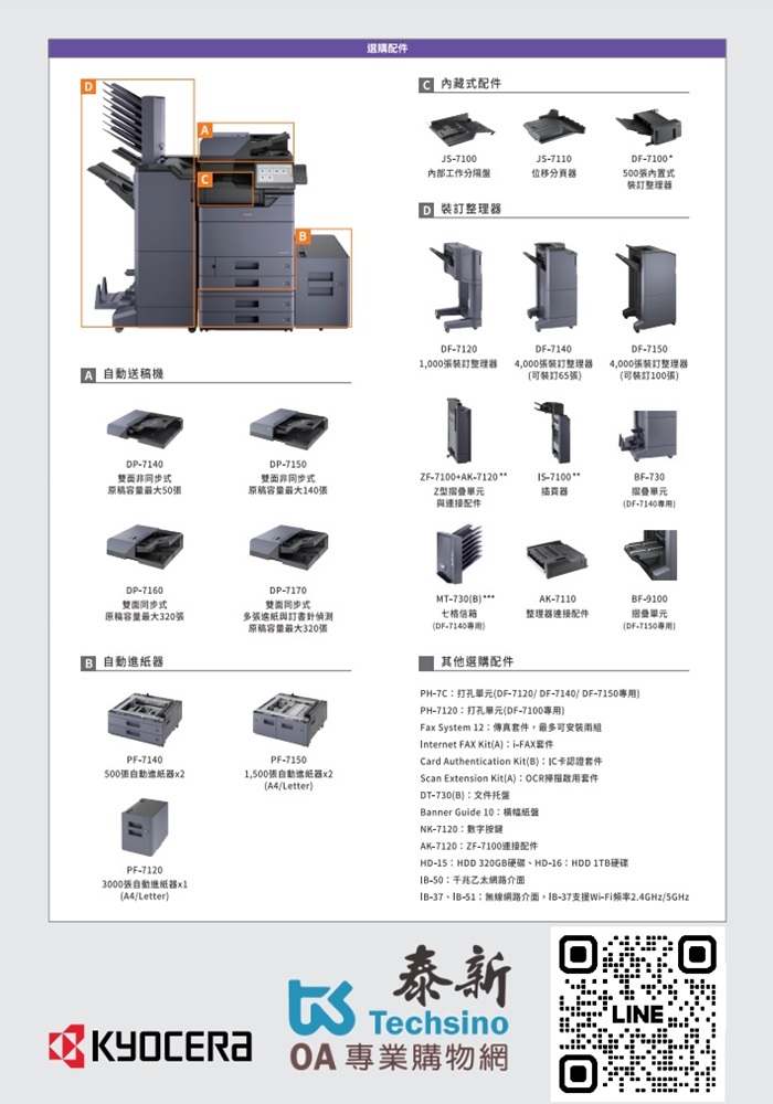 Kyocera TASKalfa 6054ci   彩色數位複合機 彩色影印 網路列印 彩色掃描 (傳真 PC-FAX)